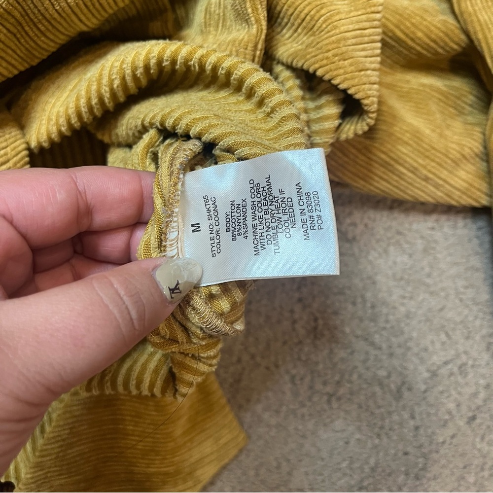 Yellow Ribbed Button Down Jacket - image 5